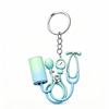 Mini 2D Flat Stethoscope Keychain Cute Creative Bag Pendant for Nurses Doctors Key Decor Medical Themed Holiday Souvenir Gift
