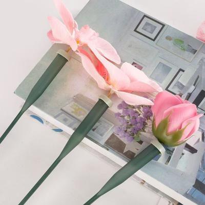 25 szt. 6-calowych/12-calowych zielonych floralnych probówek z wodą, plastikowe probówki na łodygi wielokrotnego użytku z silikonowymi zatyczkami do kompozycji z łodyg kwiatów, artykuły florystyczne