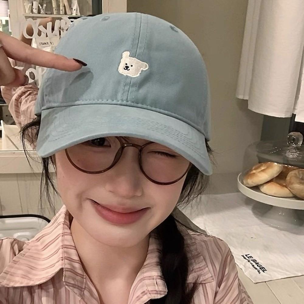 Cotton Puppy Embroidery Cap Korean Snapback Hat Trend Men Women Baseball Cap Visors