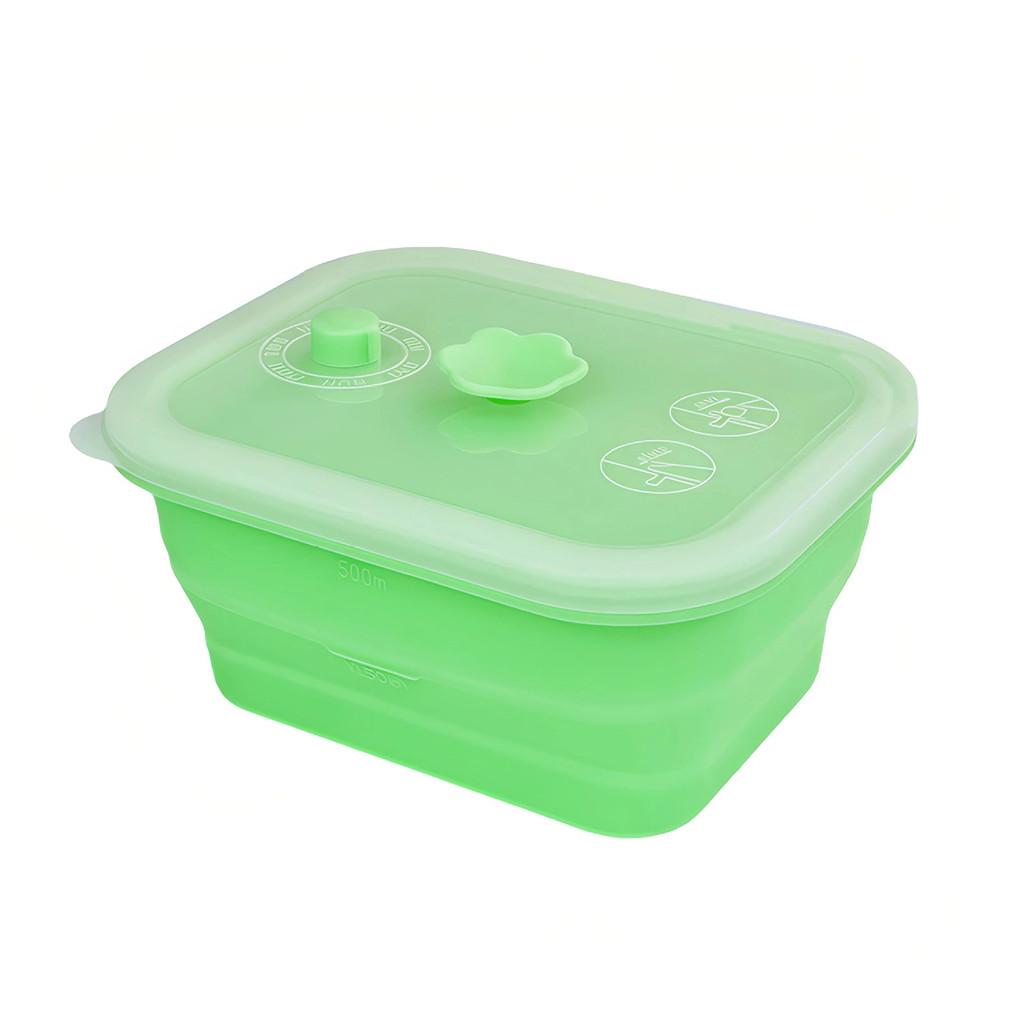 Silicone Food Storage Container With Foldable Design For Refrigerator Organization And Freshness
