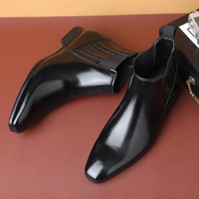 Herren Klassische Retro Chelsea Boots Herren Britischer Stil Kurzer Stiefelette Herren Lässige High-Top Lederschuhe