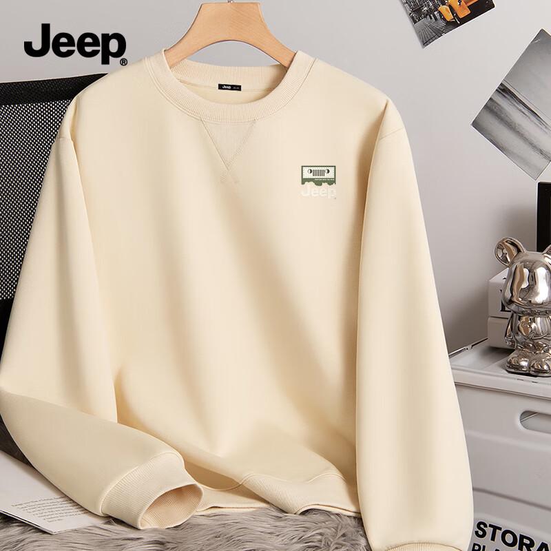 

JEEP Men s Heavyweight Loose Fit Crewneck Pullover Sweatshirt 3XL