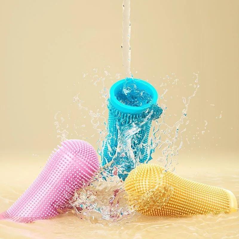 12/6pcs Clear Cover Silicone Finger Cots Pet Toothbrushes Puppy Oral Cleaning Small Brushes Cat Dog Care Accessories Products