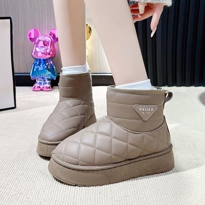 Winter Warm and Velvet Short Tube Thick Bottom Snow Boots for Women