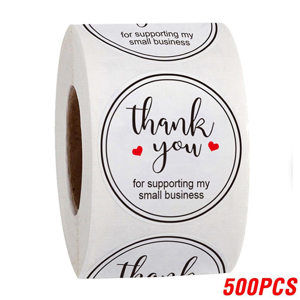 100-500pcs Thank You Sticker Love Scrapbook Sticker Envelope Packaging Stamp Handmade Stationery Label Kraft Paper Stickers