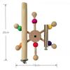 Perch Toy With Rotating Balls Wood Interactive Bird Stand Colorful Parrot Foraging Toy Rotating Windmill Toy For Lovebirds