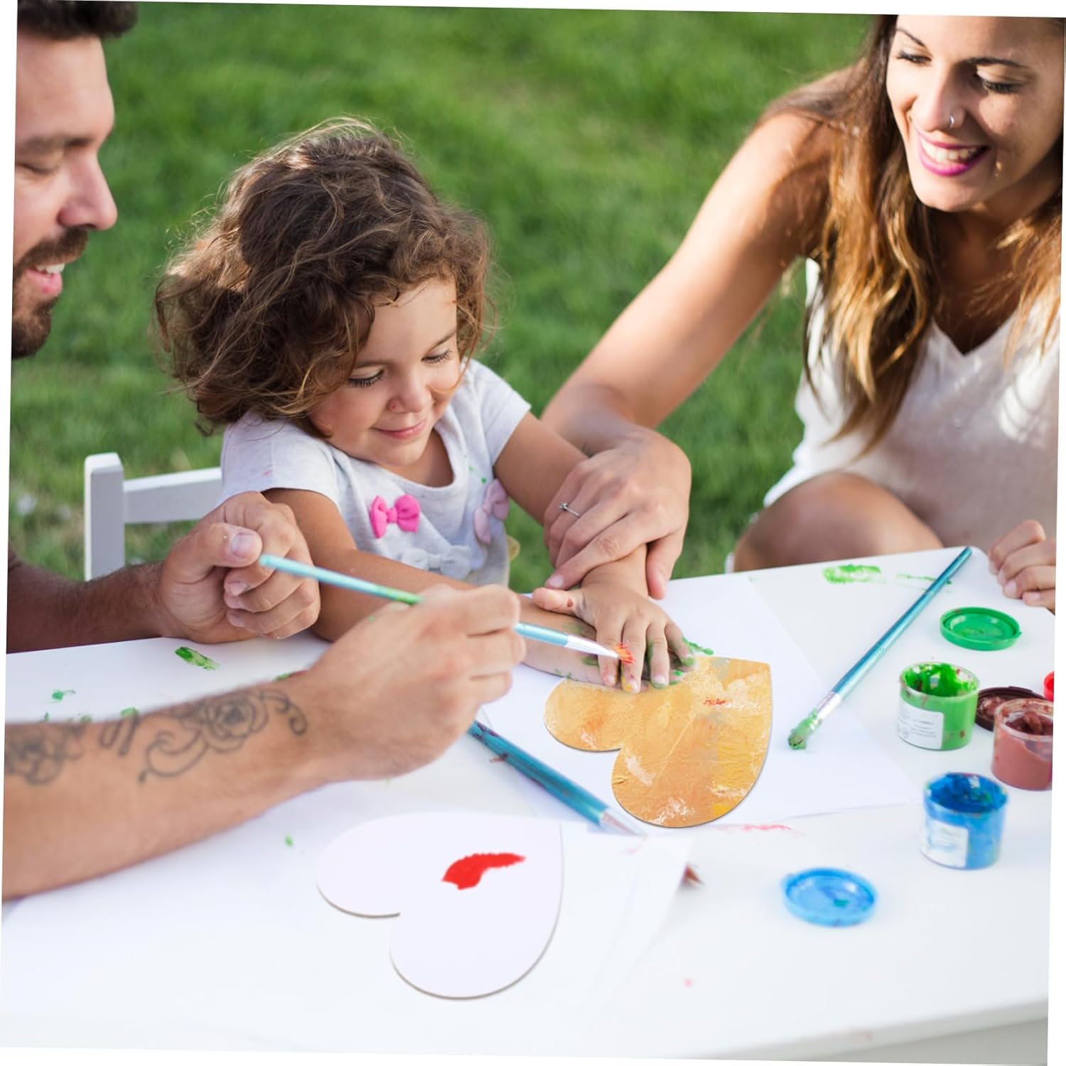 Gadpiparty 5pcs Heart Shaped Canvas Cotton Painting Board Blank Canvas Frame Cotton Panel Boards Art Paintings Board Oil Paint Canvas Sketchpad for