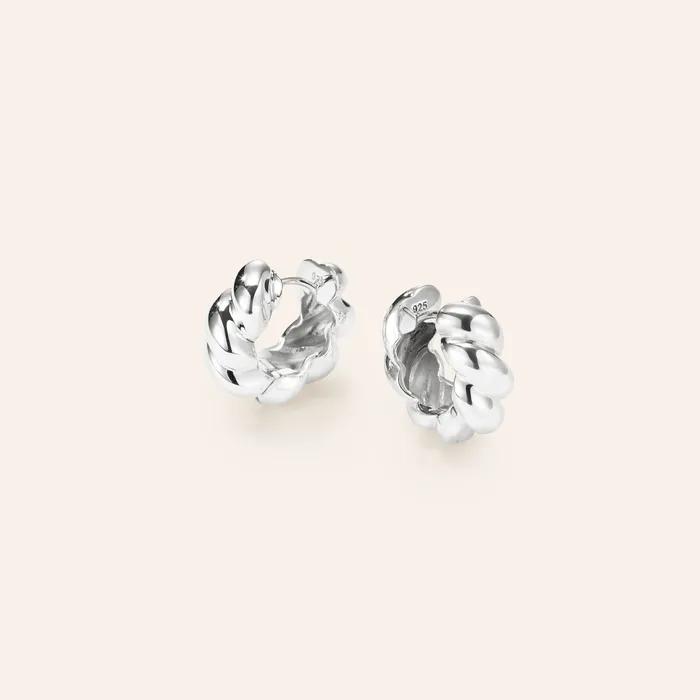925 Bold Croissant One-Touch Earrings
