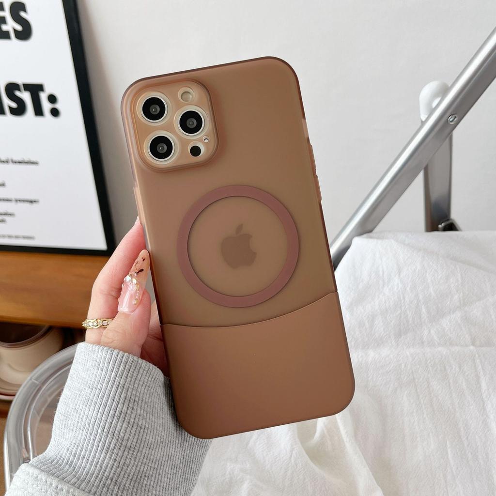 For IPhone17 Promax Stitching Contrasting Color Mobile Phone Case Magnetic Attraction for Apple 16 Skin-feel Matte Anti-fall Protective Cover