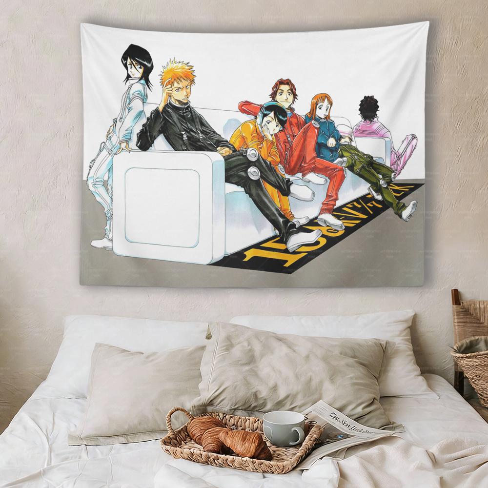 Bleach Anime Tapestry Ichigo KKurosaki Wall Hanging Aesthetic Bedroom Dorm Manga Decor