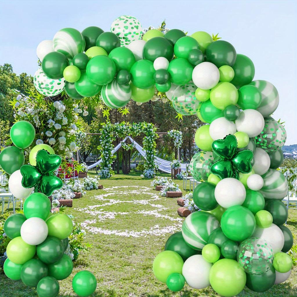 106pcs Fortune Grass Theme Arch Garland Set, Suitable for Shamrock Theme Birthday Party, Engagement, Wedding Decoration