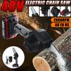 48V Cordless Electric Chain Saw 4inches Portable Electric Saw Woodworking Cutting DIY Tool Electric Pruning Saw With 1 Battery