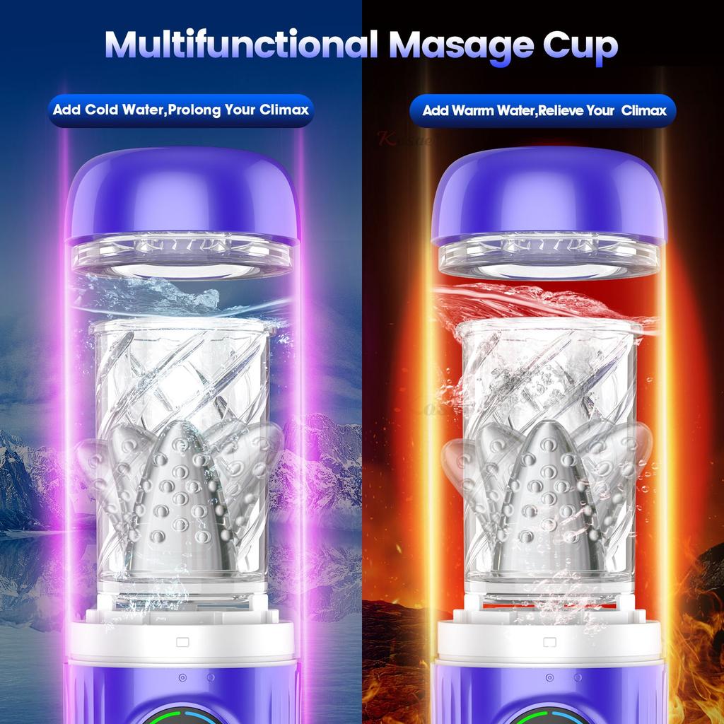 2025 New Automatic Male Masturbators LED 7 Rotating Sucking Water SPA Real Pussy Adult Masturbation Cup Sex Toys For Men Blowjob Machine