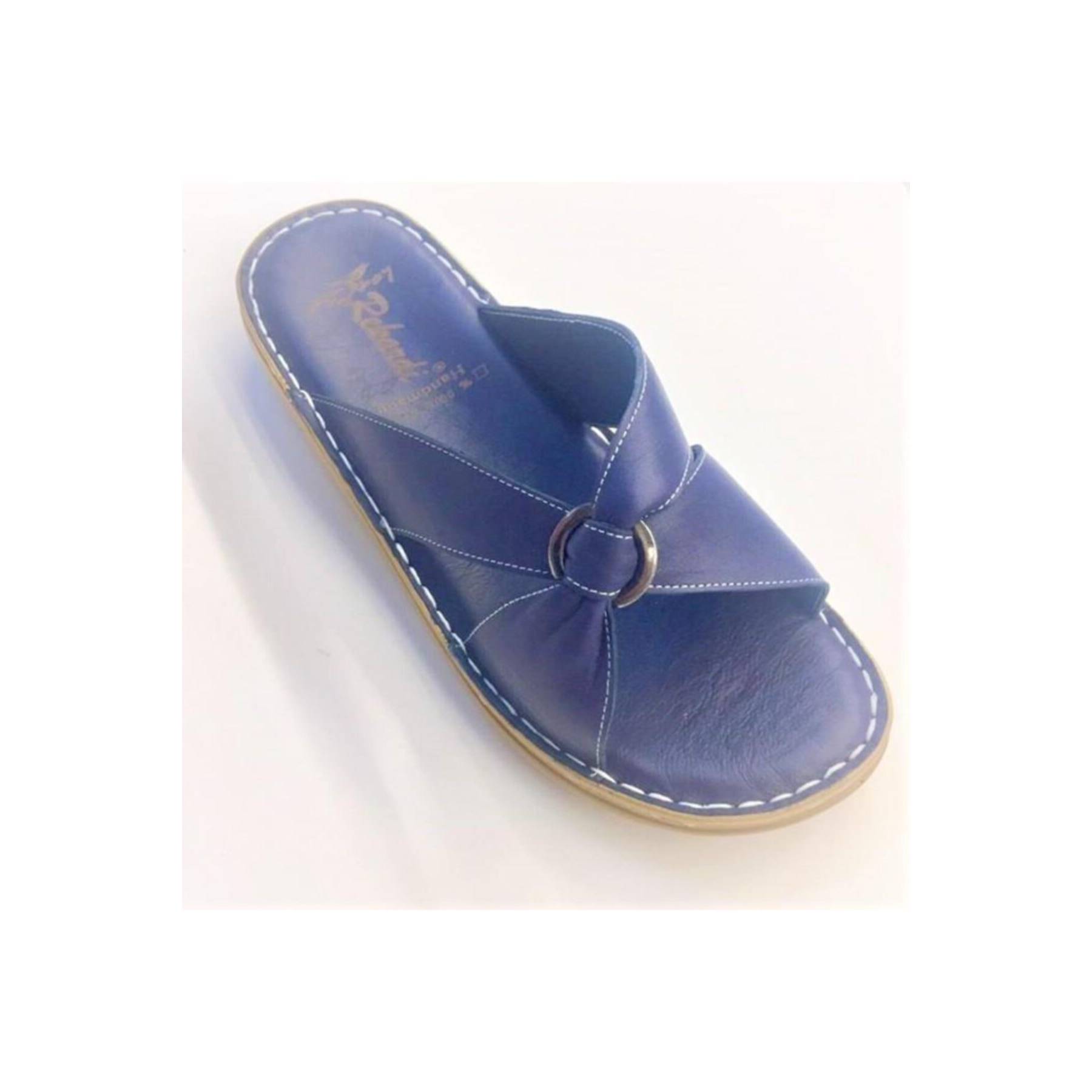 

Женские темно-синие мягкие кожаные тапочки Workshop Темно-синие тапочки Удобная повседневная обувь Качественный стиль Легкие сандалии