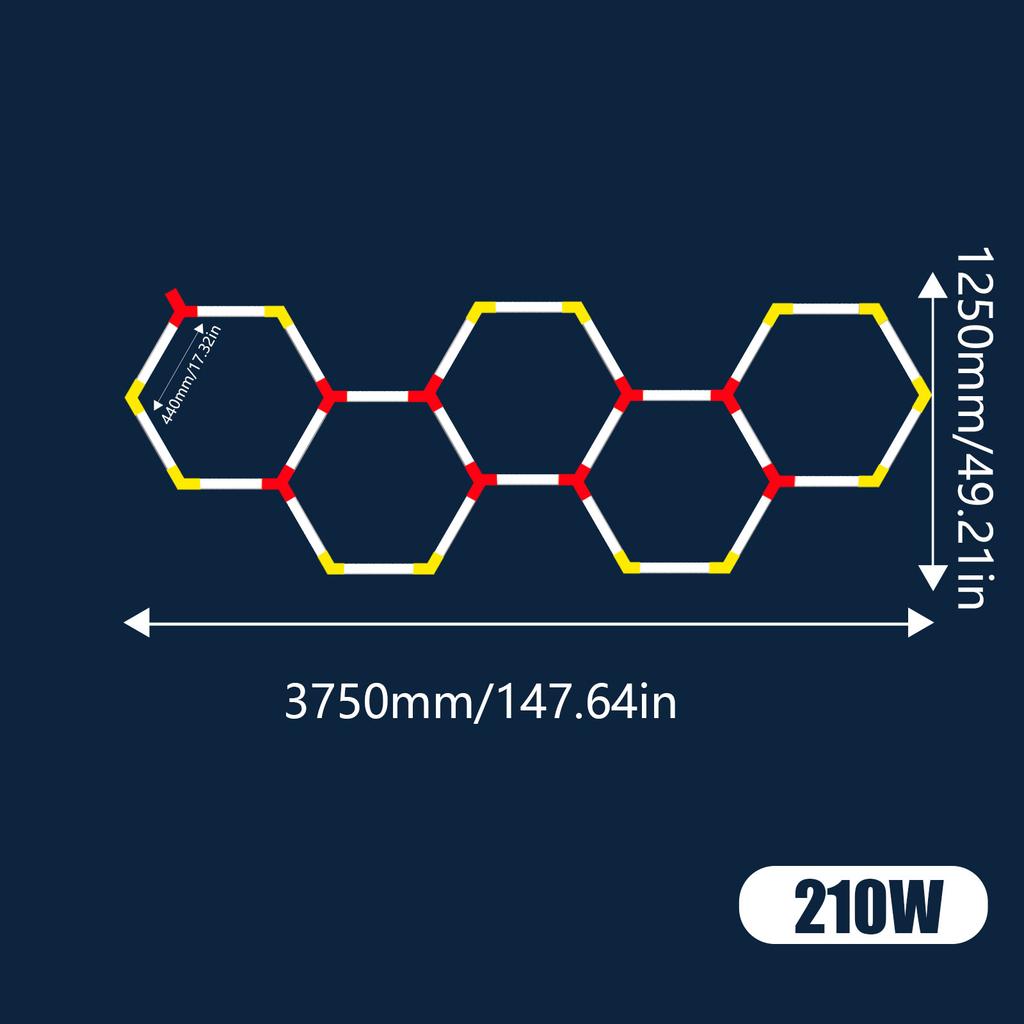 Hexagon Honeycomb Led Lights Garage Light Ceiling Lighting AC85-265V Garage LED Lights For Auto Car Body Repair Workshop