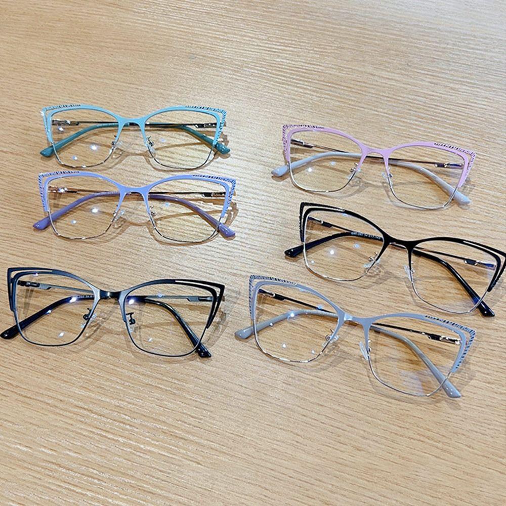 New Cat Eye Anti Blue Light Glasses Women Men Brand Designer Metal Frame Optical Computer Eyeglasses Clear Reading Eyewear