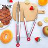 Talos Kitchen Tongs with Anti-Slip Handle And Silicone Scalloped Edges, Stainless Steel Locking Food Clips for Grilling BBQ Salad, Dishwasher