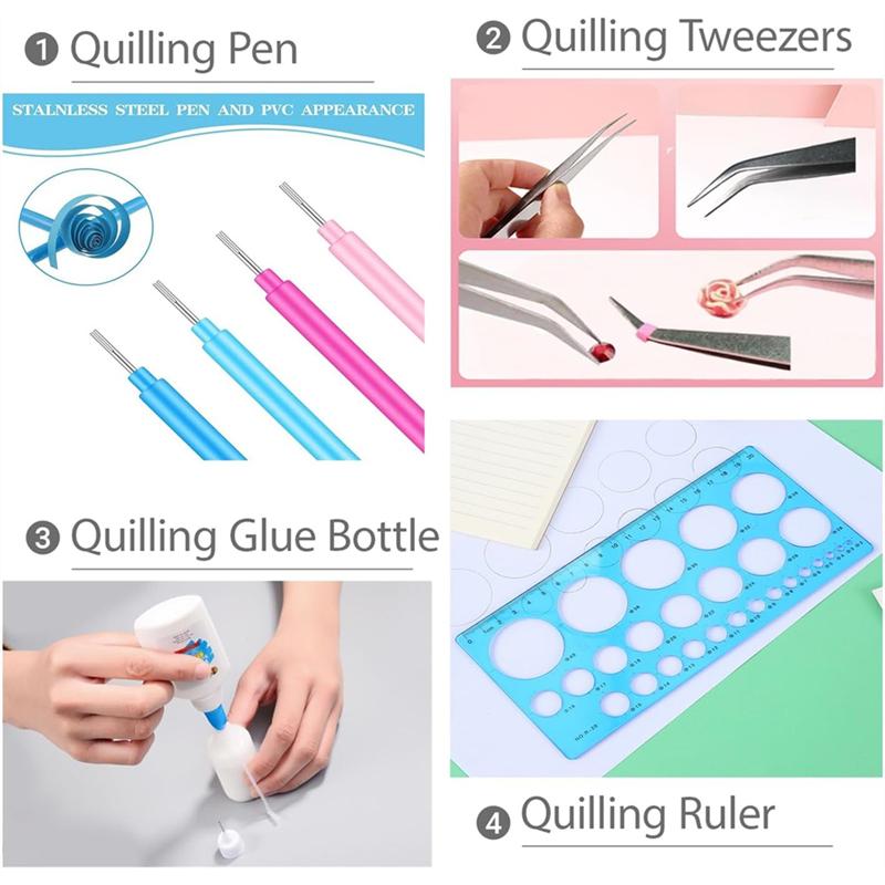 Sada pro papírové quilling s 28 barvami 700 proužků 3MM quillingový papír 6 kusů nástrojů v ceně
