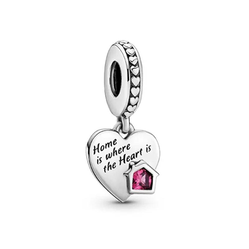 Original Pink Charm Fit Original Bracelet Camera Family Tree&Heart Cupcake Crown Cherry Blossoms Beads Diy Jewelry Gift