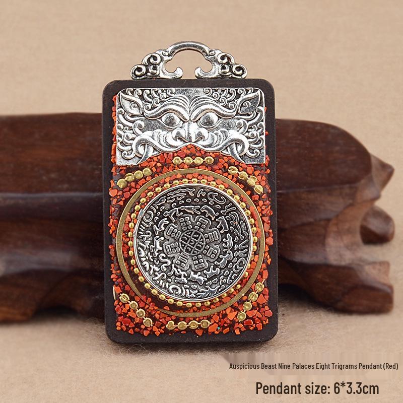 Ebony Tangka Necklace with Ethnic Na Fu Pendant - Buddha Amulet for Men & Women