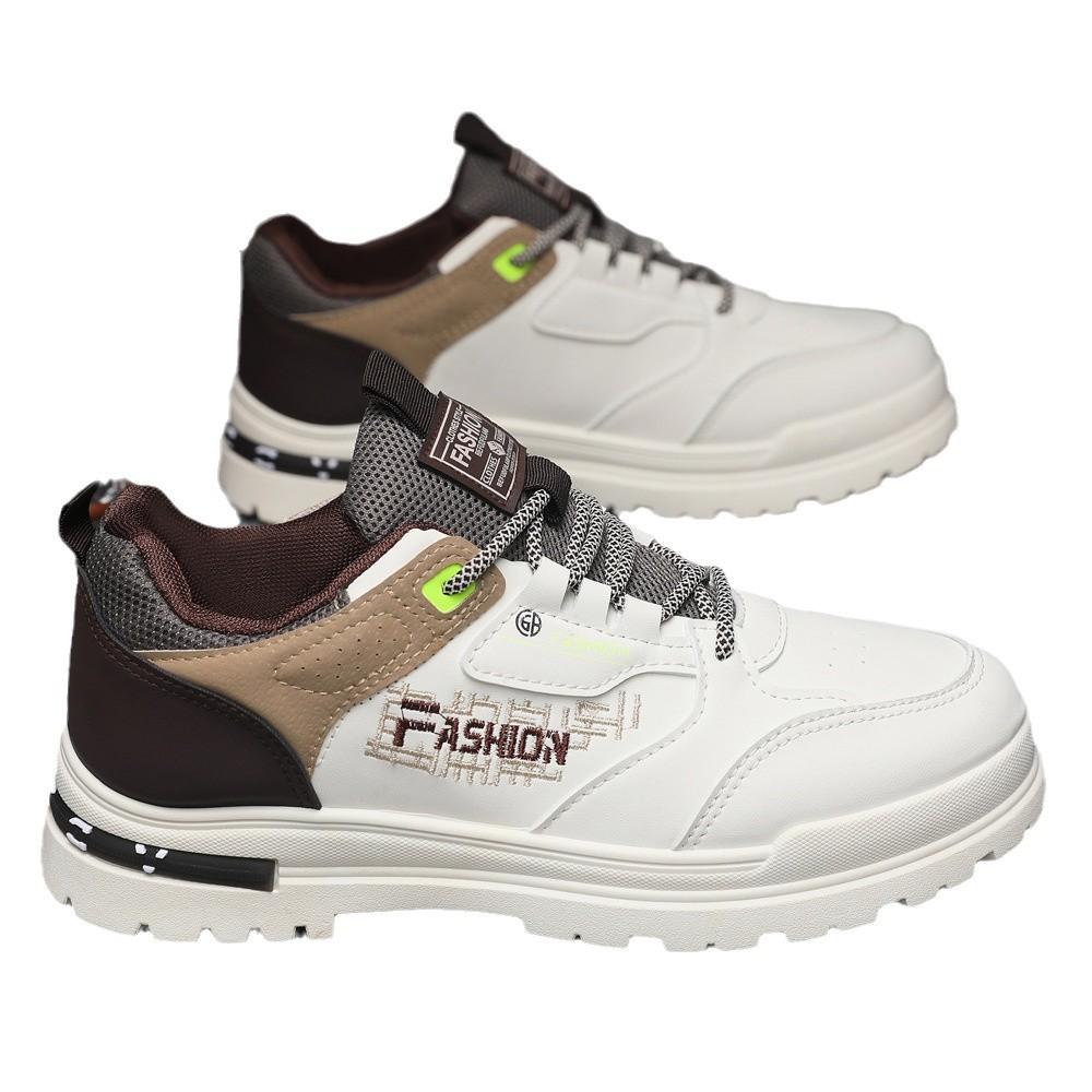 Winter new men's shoes leather waterproof and non-slip outdoor mountaineering sports shoes casual fashion versatile trend tooling shoes