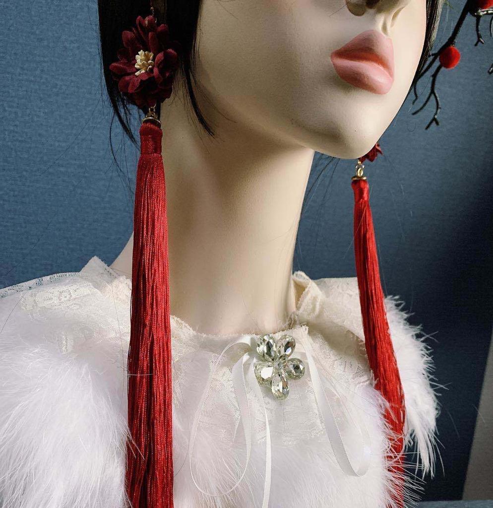 Bohemia Style Earrings Chinese Knot Lantern Pendant Long Tassel Earrings For Women Jewelry Accessories Christmas New Year Gift