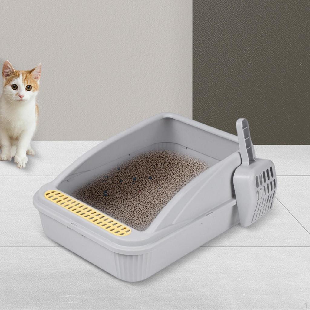 Katzentoilette Kätzchen Töpfchen Toilette für Wohnungskatzen Hohe Seiten Haustier Sandkasten Reise Abnehmbare Bettpfanne