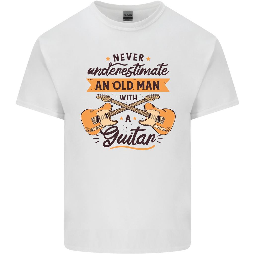 Never Underestimate an Old Man Guitar Mens Light Cotton T-Shirt