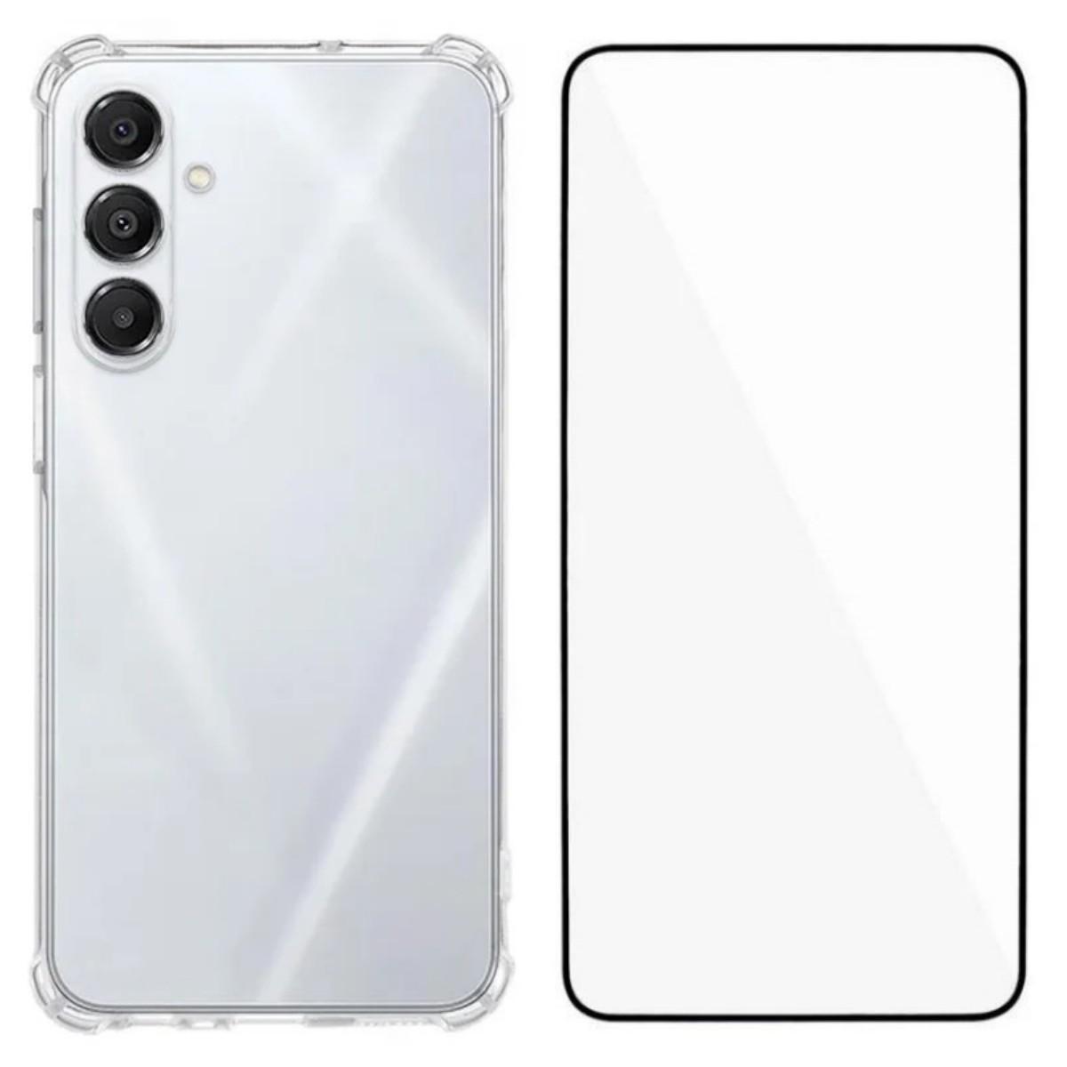 

For Samsung Galaxy A17 TPU Case WANLONFENG WL3 Series 1.5mm Phone Cover with Tempered Glass Film Transparent