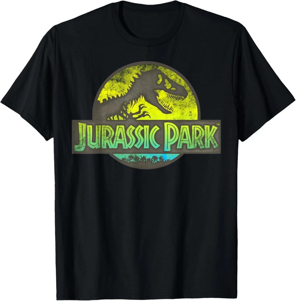 Jurassic Park Neon Yellow Green Safari Logo Graphic T-Shirt T-Shirt