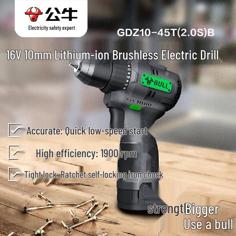 BULL 16V 10mm Cordless Brushless Drill/Screwdriver