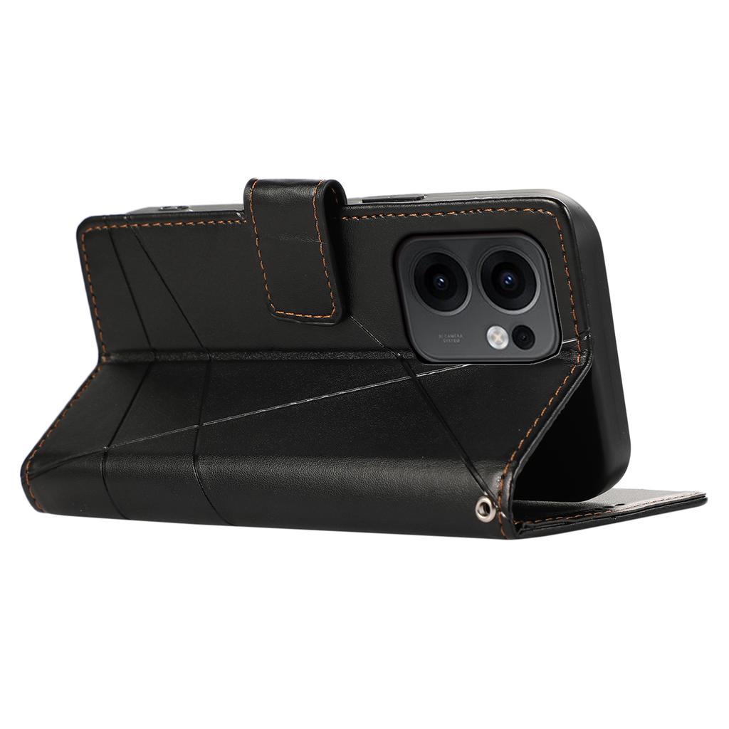 DF-06 For Oppo Reno13 F 5G (Reno 13 FS 5G)/4G Phone Case Line Imprint Leather Wallet Cover