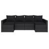 vidaXL 2-tlg. Garten-Lounge-Set mit Kissen Schwarz Poly Rattan