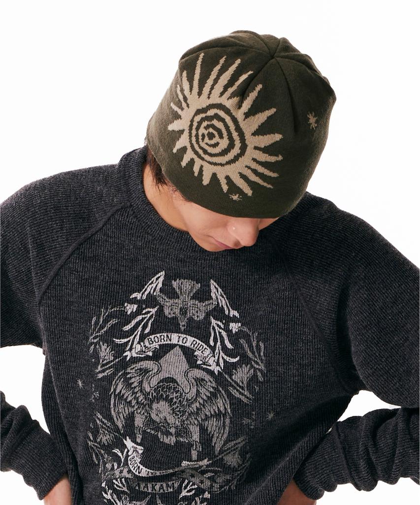 AAKAM Sun Jacquard Beanie (Khaki)