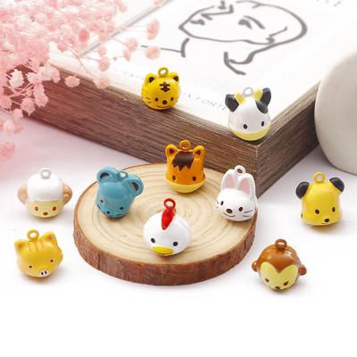 1 pz dodici animali segno campana di rame perline sparse ciondoli per gioielli fai da te accessori per borse con ciondoli per cellulare