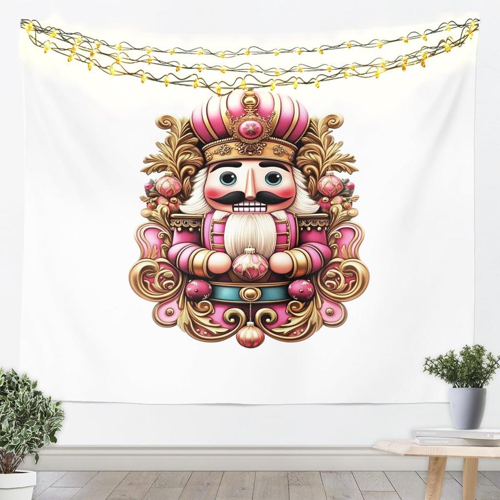 Christmas Nutcracker Tapestry for Bedroom Aesthetic Botanica Garden Wall Tapestry Aesthetic Soldier Royal Guarder Tapestries