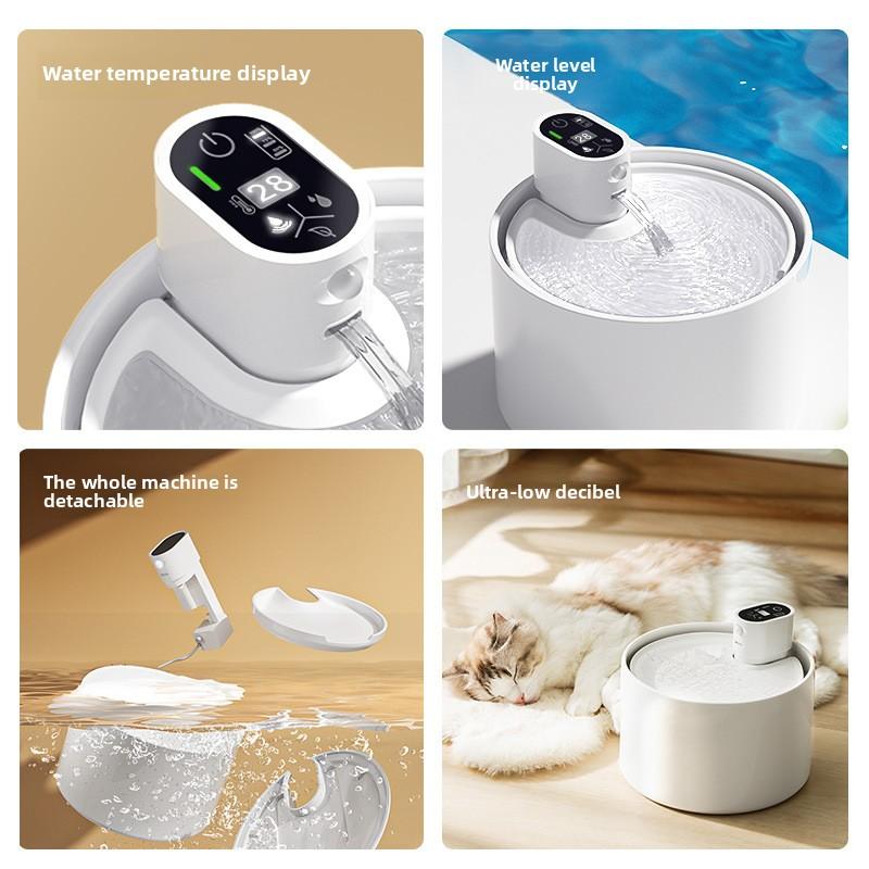 Katze Automatischer Keramik-Wasserspender Haustier-Wasserspender Tränke Unplugged Durchflusszirkulation Hund Katze Wasserfutterspender