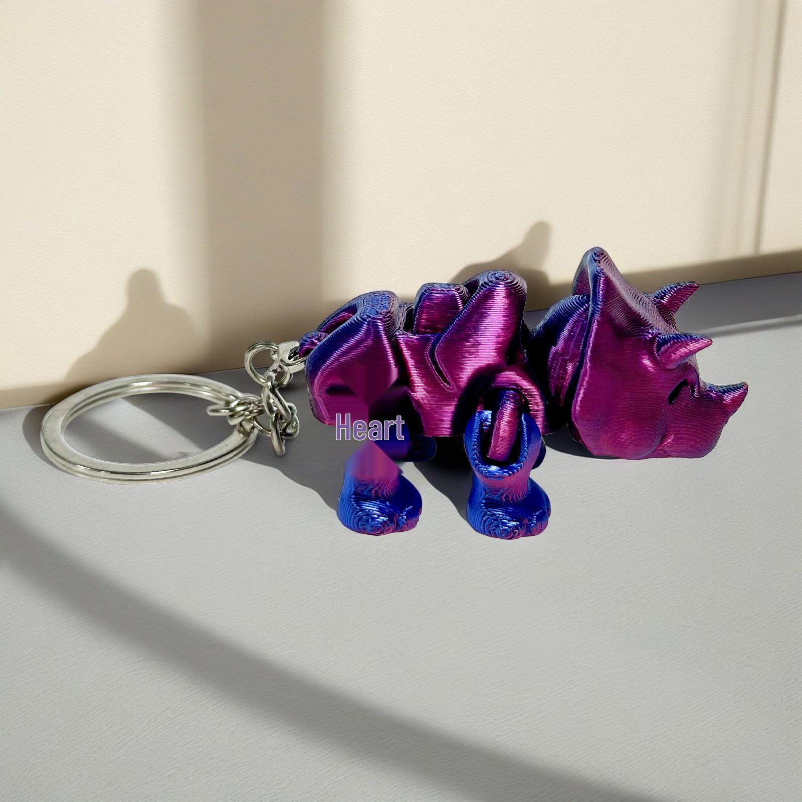 

Брелок Трицератопс с 3D-печатью и подвижными частями и фигурка китайского дракона красный/синий