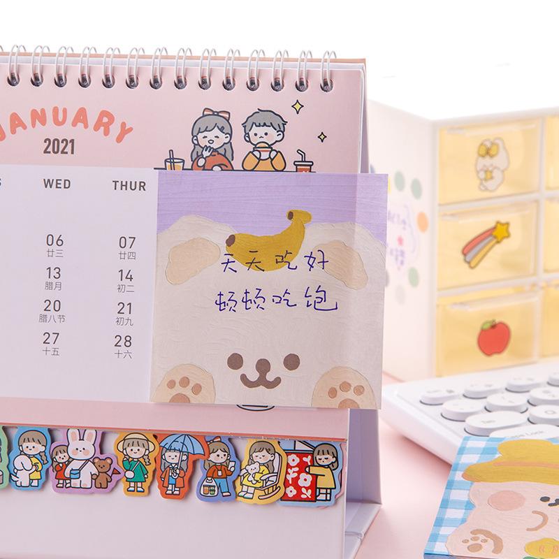 Style Three Painting Office School Supplies Sticky Notes Simple and Cute Message Paper N Times Memo Pad Kawai Stationary Gift