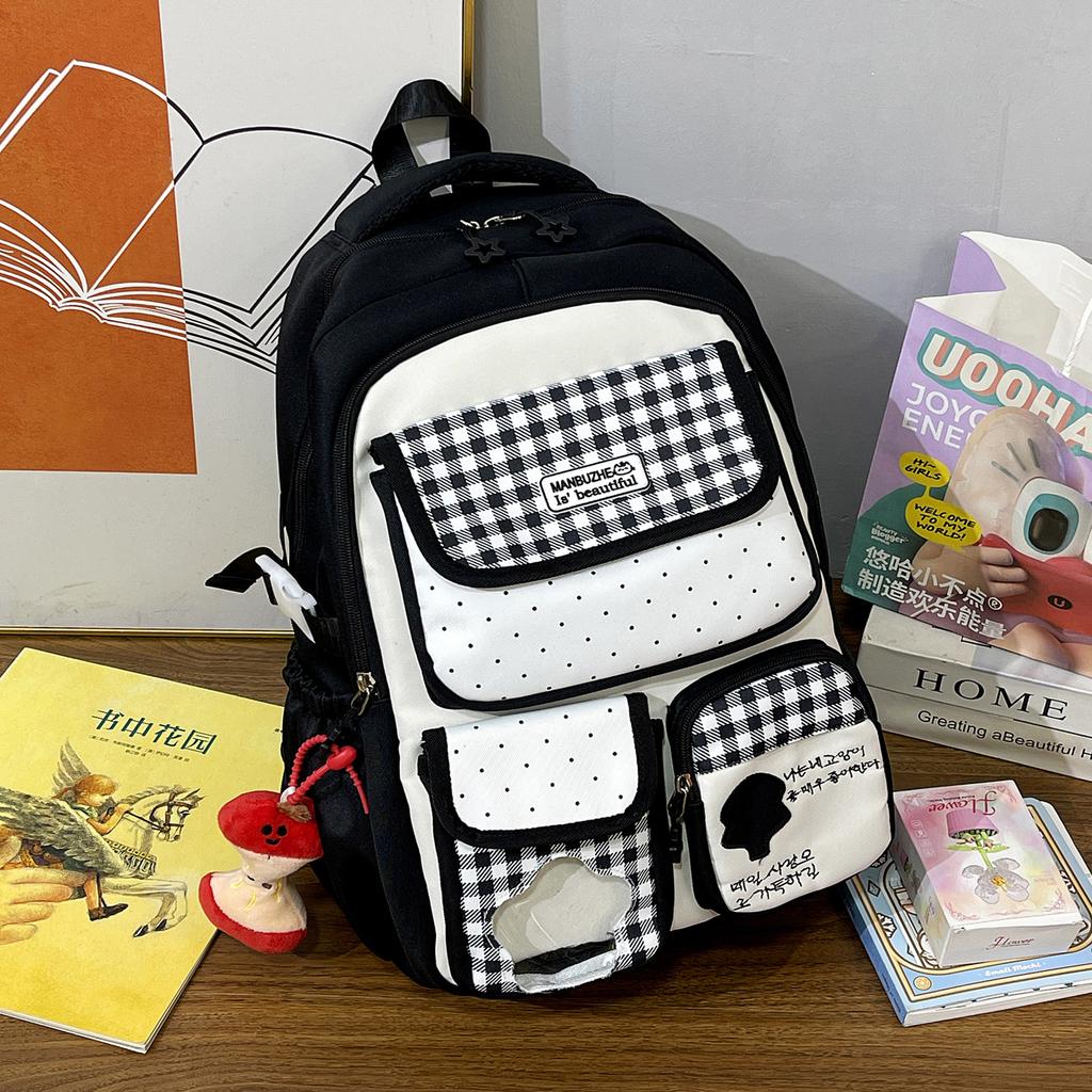 Schoolbag new schoolbag women's college wind milk yellow large capacity high value middle and high school students multi-compartment backpack