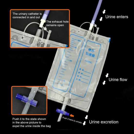 Wearable Urine Collector Breathable Fixative Pant Silicone Catching Capsule with 2000ml 1000ml Drainage Bags And 1.2m Catheter