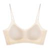 Underwear Thin Women's Summer Ice Silk Cool Feeling Breathable and Seamless Beautiful Back Without Steel Ring Closed Breast Small Chest Gathering Bra