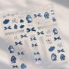 Cherry Blossom Pink Flower Sakura Spring 5D Nail Art Sticker Gold Stamping Soft Adhesive Relief Adhesive Chic Manicure Decals