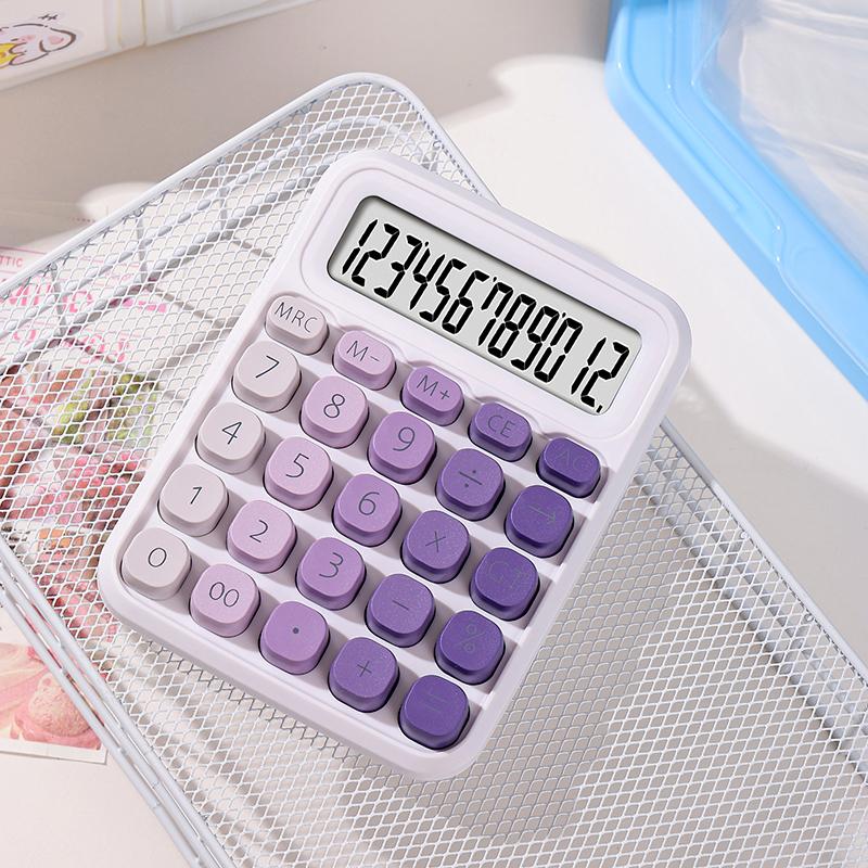 

Calculator With Dual Power Supply, 1Two Digits, Electronic Calculator, Home, Office, School, Financial, Accounting Tools Decor фіолетовий