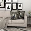 Krähe Kissenbezug Set aus 2 Stück Vintage Krähe Schwarze Blumen Dekoration Dekokissen Kissenbezug für Sofa Couch Büro 18x18 Zoll