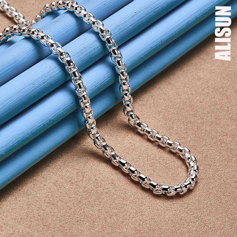 925 Sterling Silver 4mm Snake Bone Necklace Fashionable Wedding Jewelry