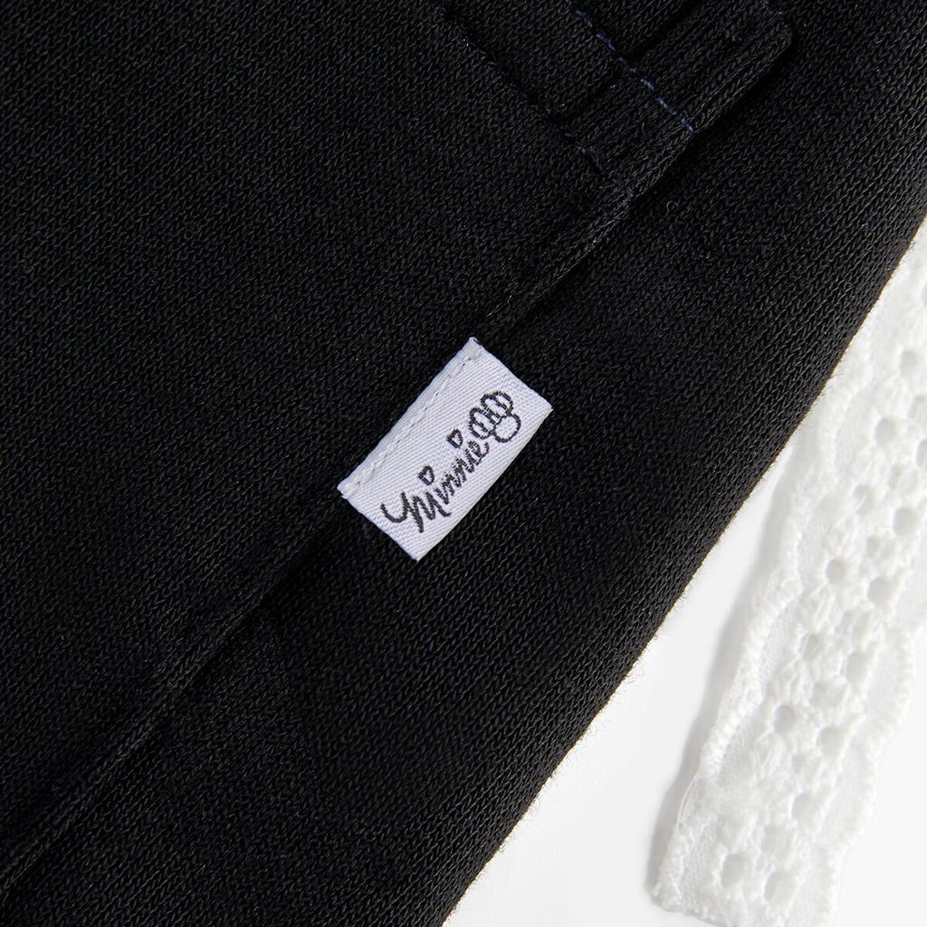 Disney Kids Fashion Wide-Leg Pants Casual Trousers Autumn Lace-Trim Girls Long Pants ST97031 Black Size 120