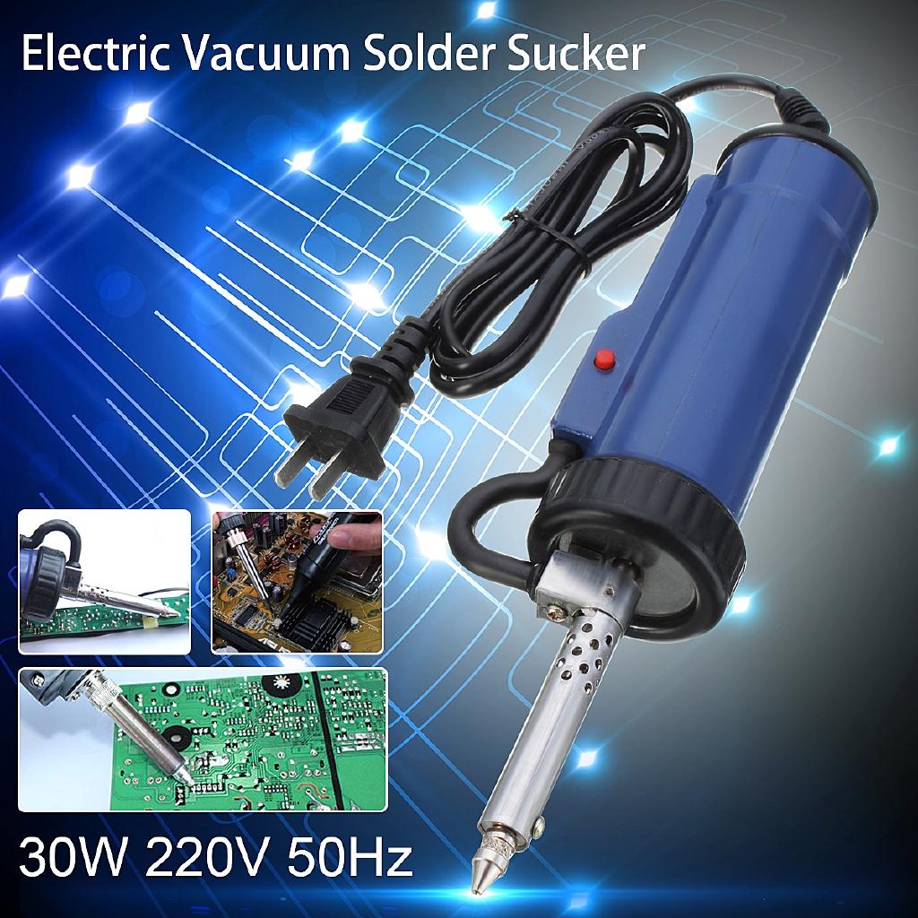 220V 50Hz Solder Sucker Electric Vacuum Desoldering Pump Iron Guns Soldering Repair Tool with Nozzle and Drill Rod 30W