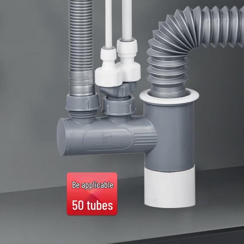 Submarine Anti-Odor Sink Drain T-Connector for Water Purifiers