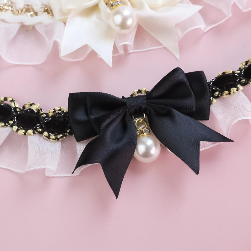 Pet Dog Cat Collar Cute Lace Bow Cat Collar Adjustable Cat Necklace Jewelry Sweet Neck Decorative Pet Accessories Pet Supplies